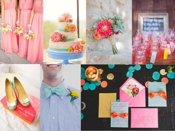 Inspiration Board #8- Turquoise, Pink, and Gold (1)